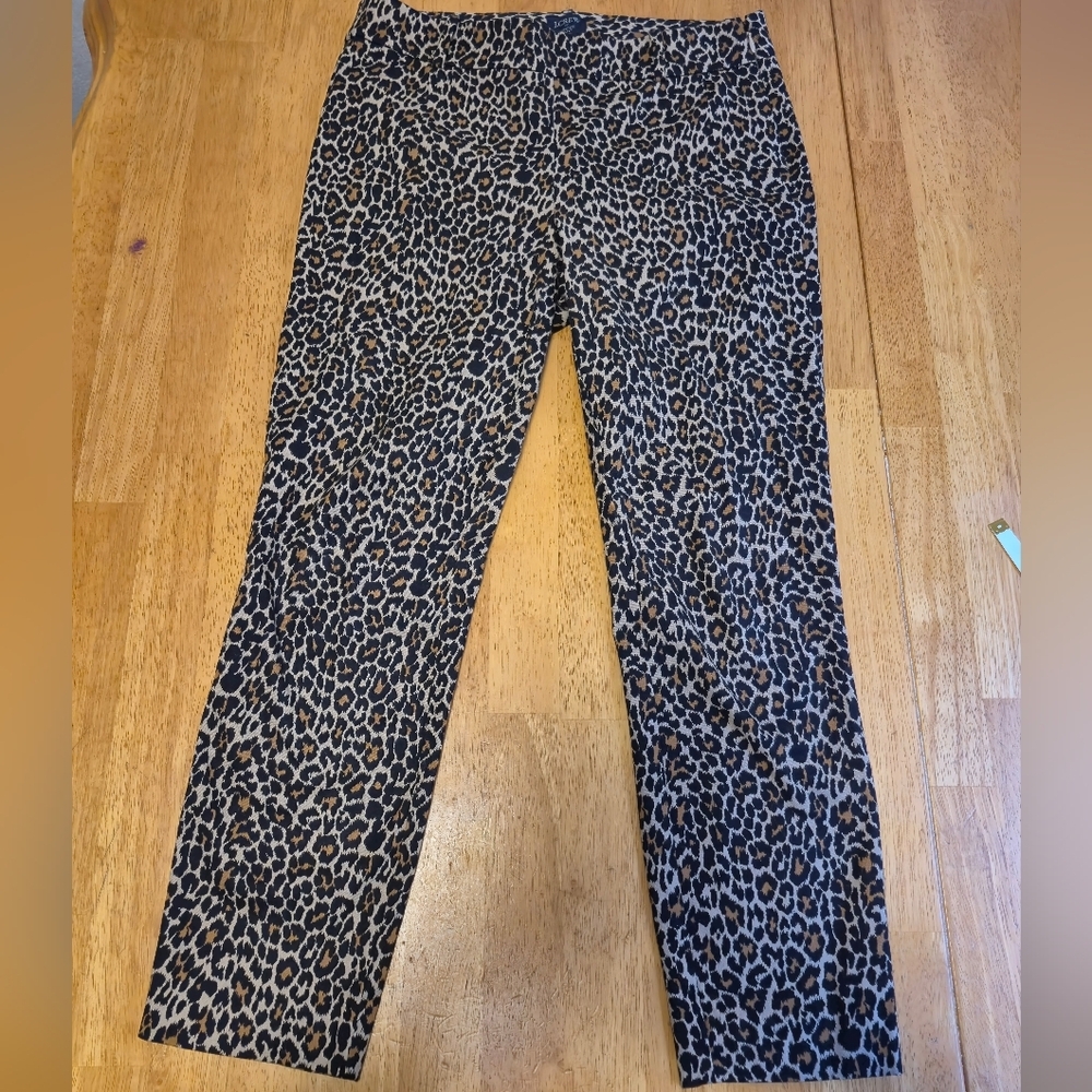 J.Crew Leopard Print Pants -‎ Black and Tan